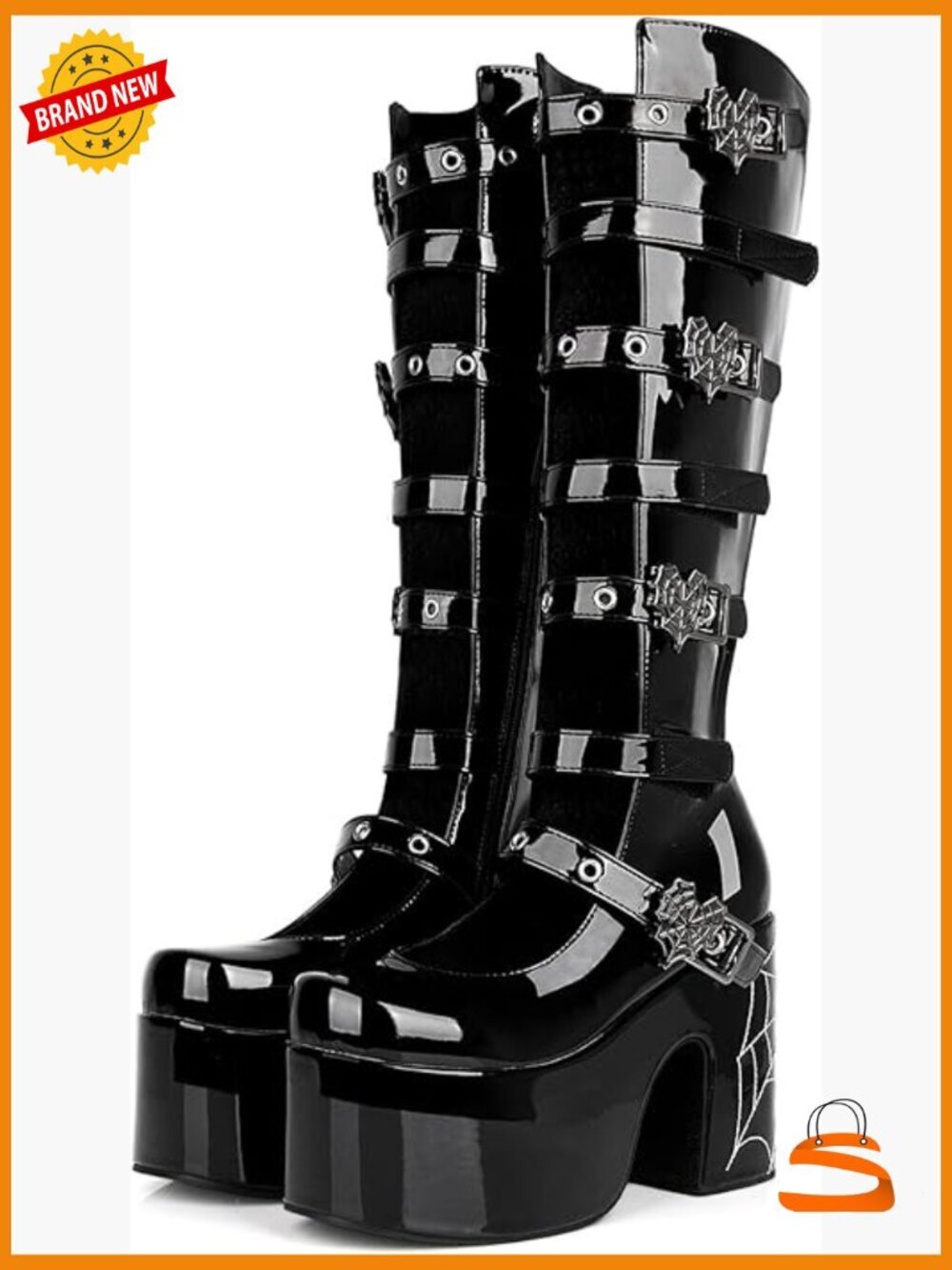 Gothic Lolita Platform Knee High Chunky Heel Combat Boots